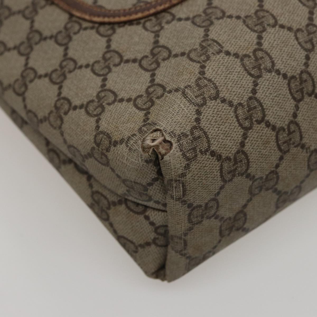 GUCCI GG Supreme Tote Bag PVC Leather Beige 378 02 003 79501
