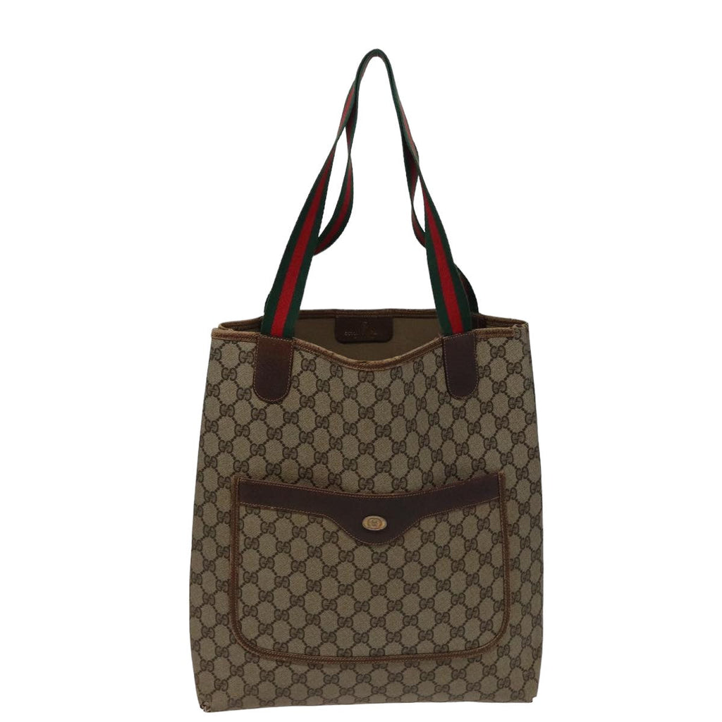GUCCI GG Supreme Tote Bag PVC Leather Beige 378 02 003 79501