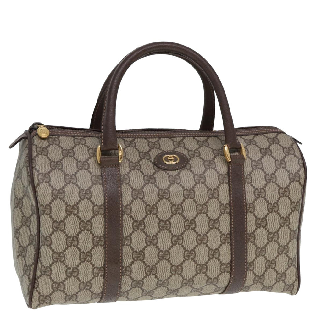 GUCCI GG Supreme Boston Bag PVC Leather Beige 79505