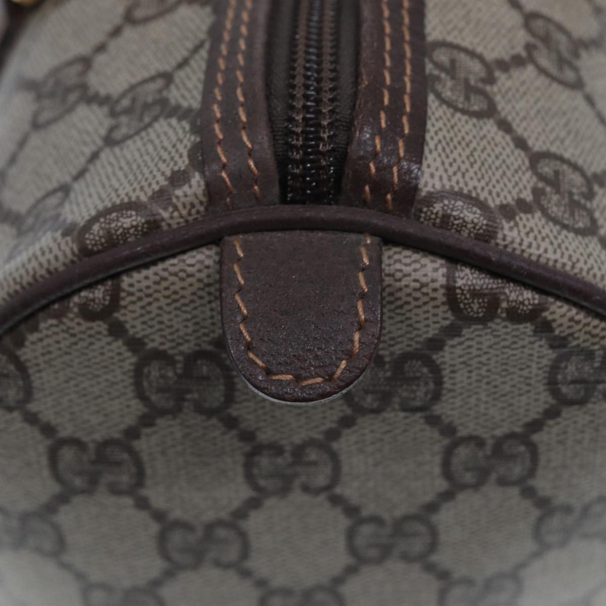 GUCCI GG Supreme Boston Bag PVC Leather Beige 79505