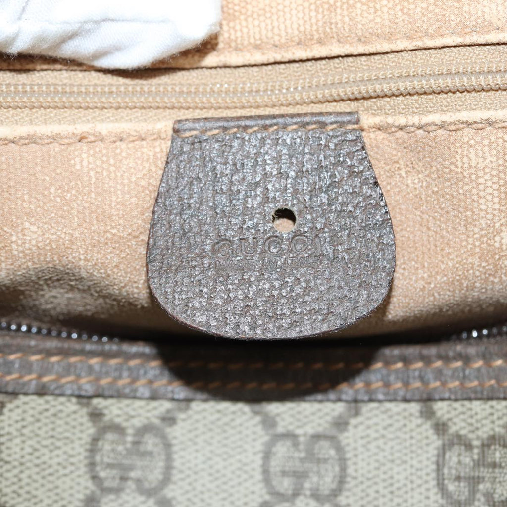 GUCCI GG Supreme Boston Bag PVC Leather Beige 79505