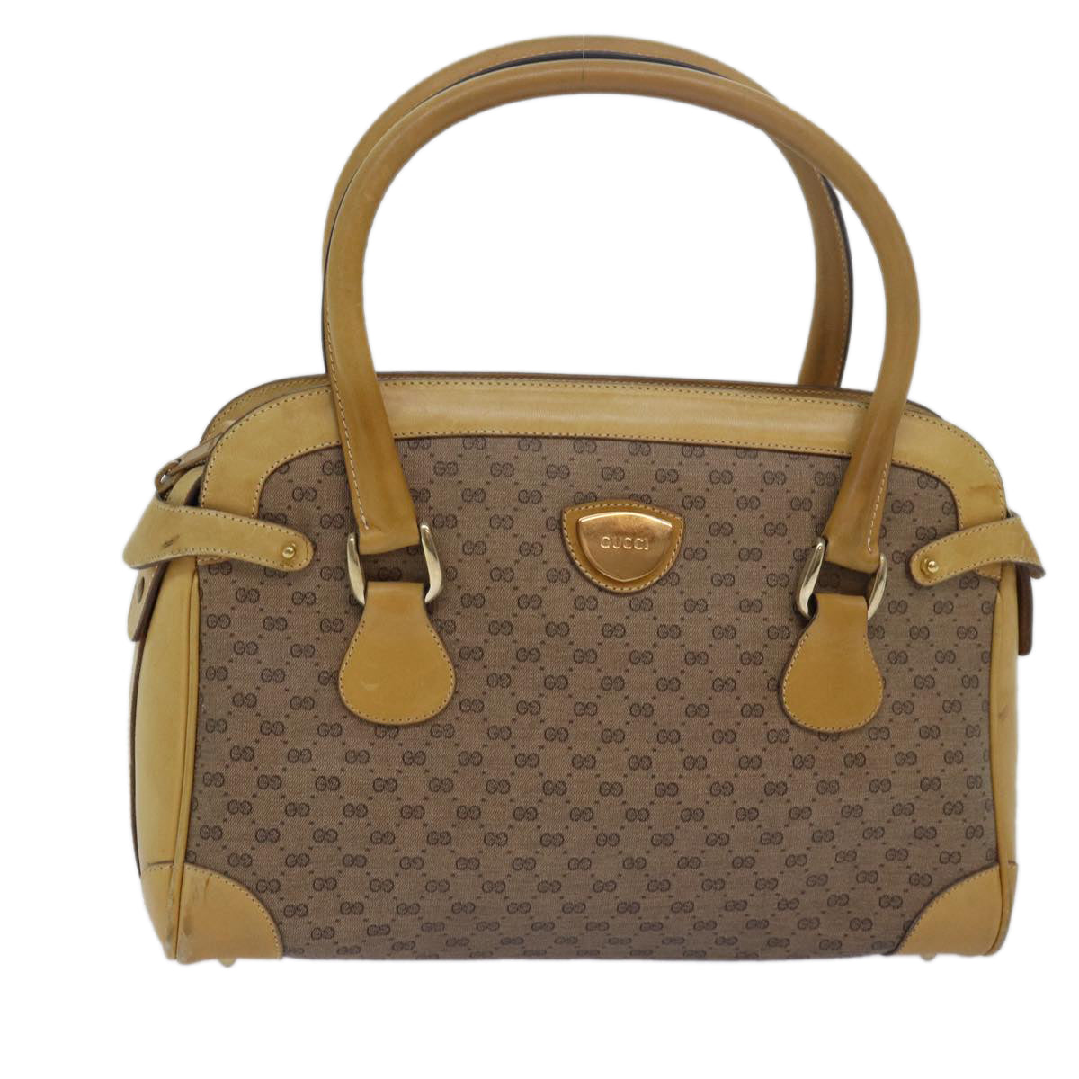 GUCCI Micro GG Supreme Hand Bag PVC Leather Beige 000 106 1325 79521