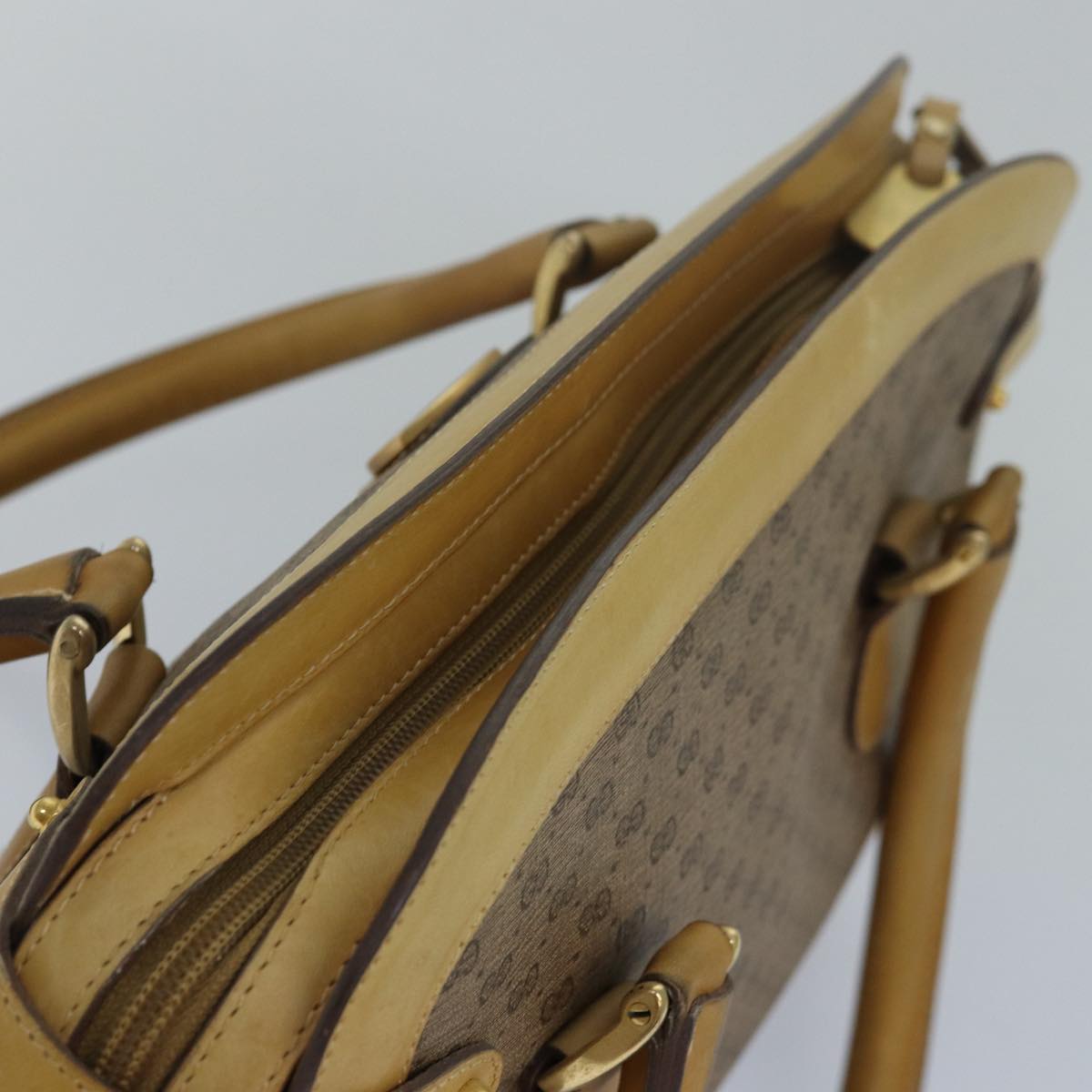 GUCCI Micro GG Supreme Hand Bag PVC Leather Beige 000 106 1325 79521