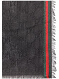 GUCCI Silk and Cotton Stole with GG Pattern