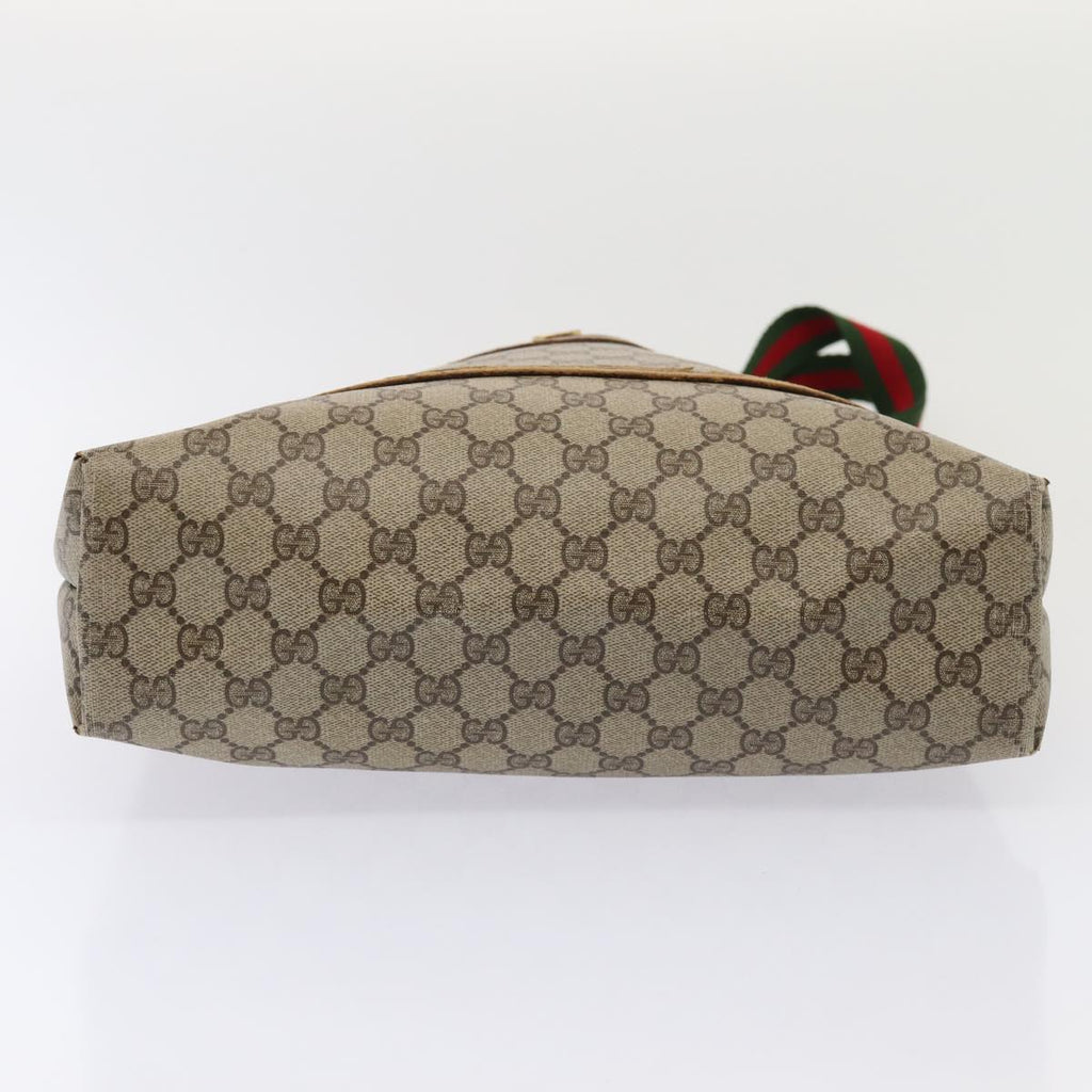 GUCCI GG Supreme Web Sherry Line Tote Bag PVC Beige Red 120 02 003 79530
