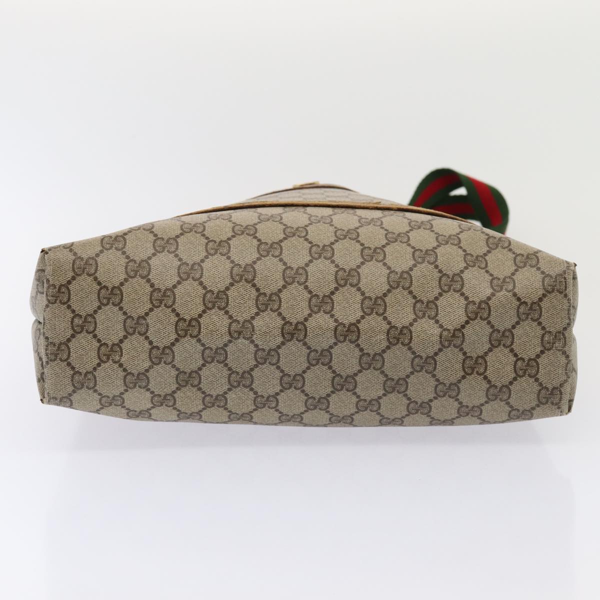 GUCCI GG Supreme Web Sherry Line Tote Bag PVC Beige Red 120 02 003 79530