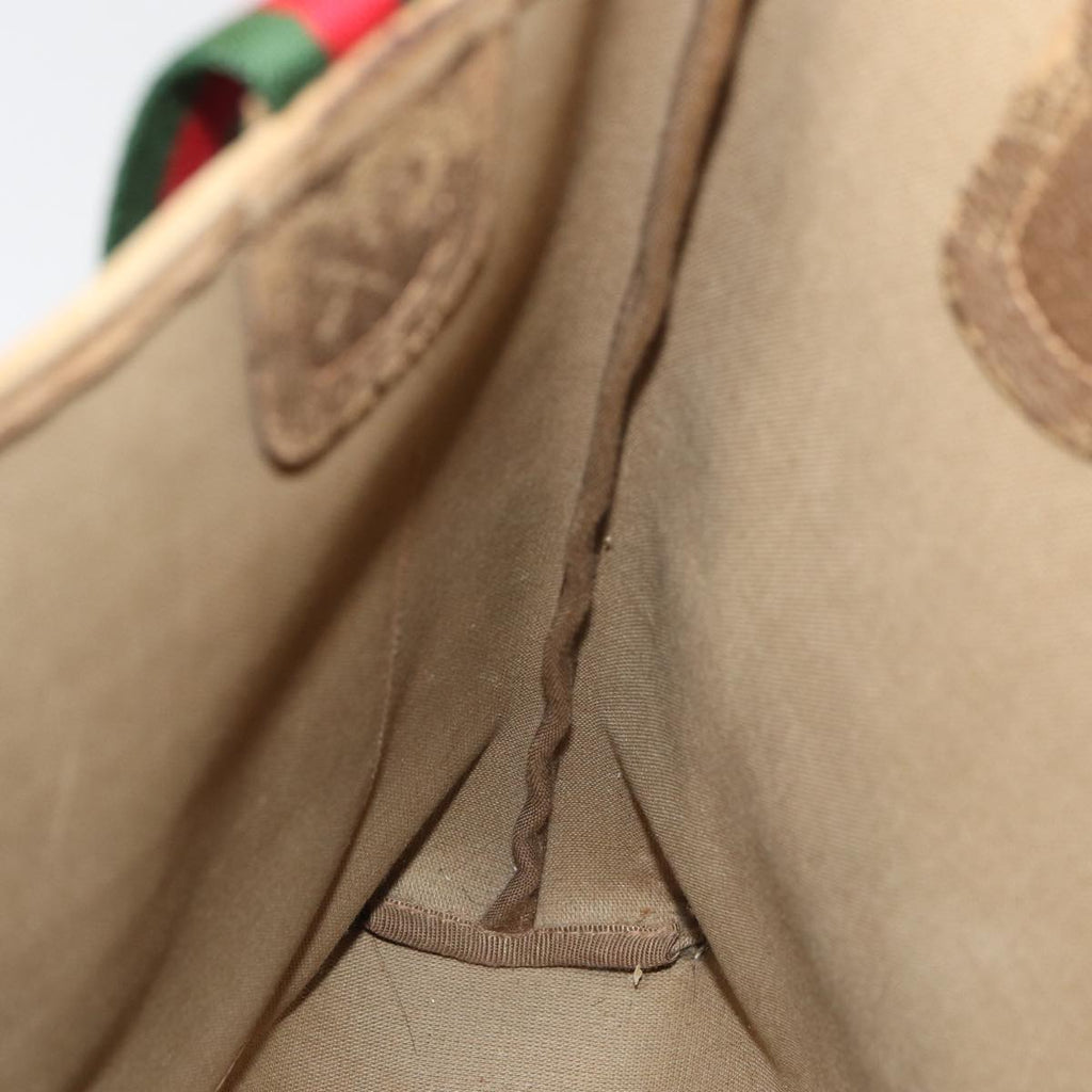 GUCCI GG Supreme Web Sherry Line Tote Bag PVC Beige Red 120 02 003 79530