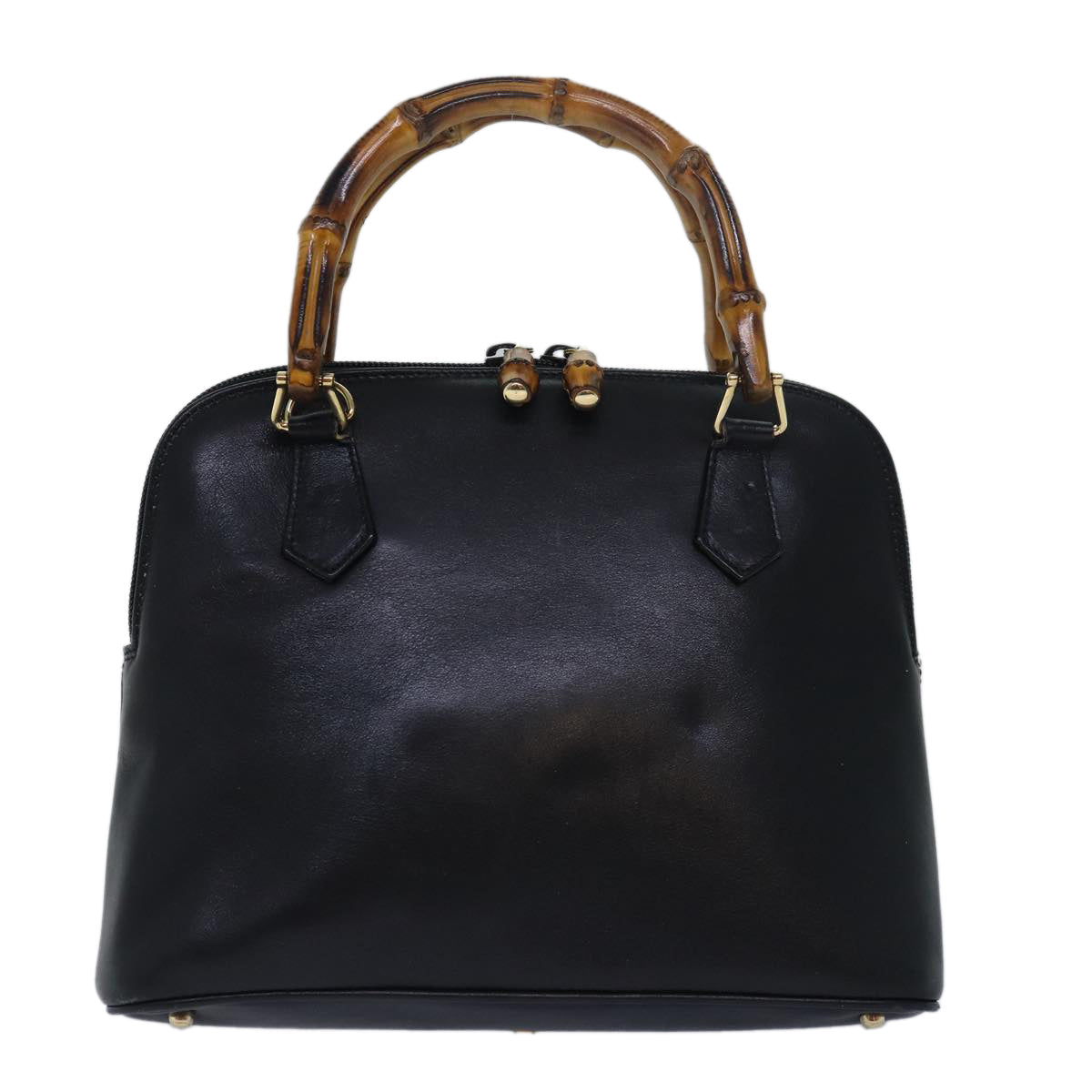 GUCCI Bamboo Hand Bag Leather Black 000 2865 0290 79569