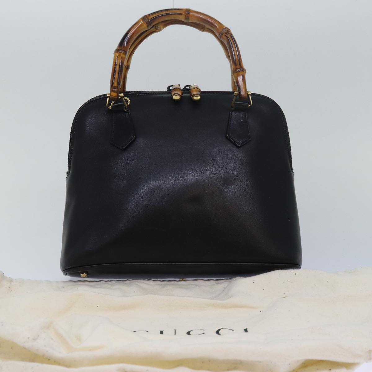 GUCCI Bamboo Hand Bag Leather Black 000 2865 0290 79569