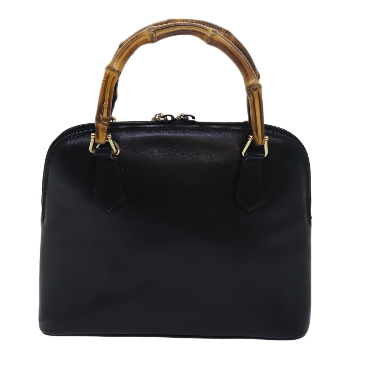 GUCCI Bamboo Hand Bag Leather Black 000 2865 0290 79569