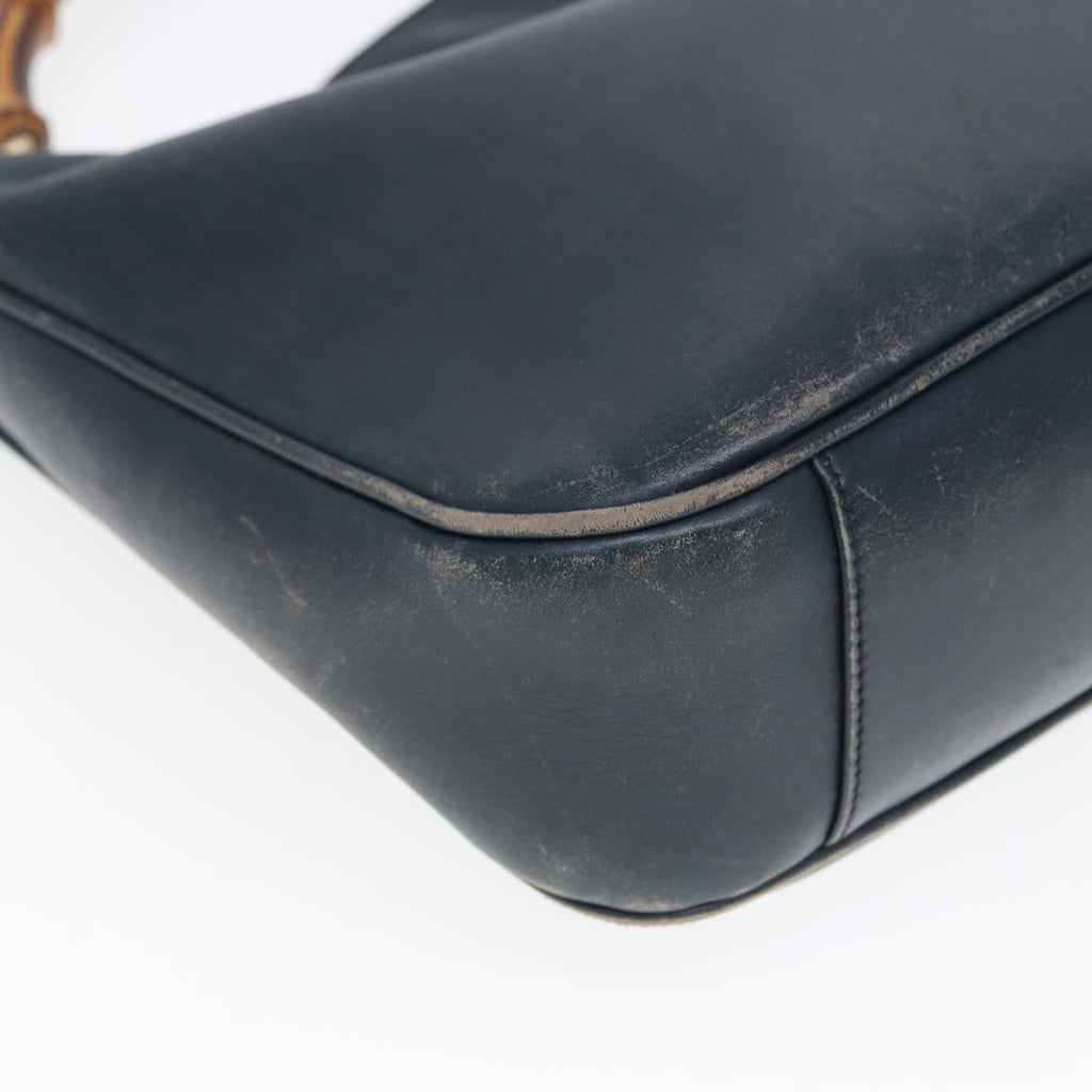 GUCCI Bamboo Hand Bag Leather Outlet 2way Navy 001 8638 79571