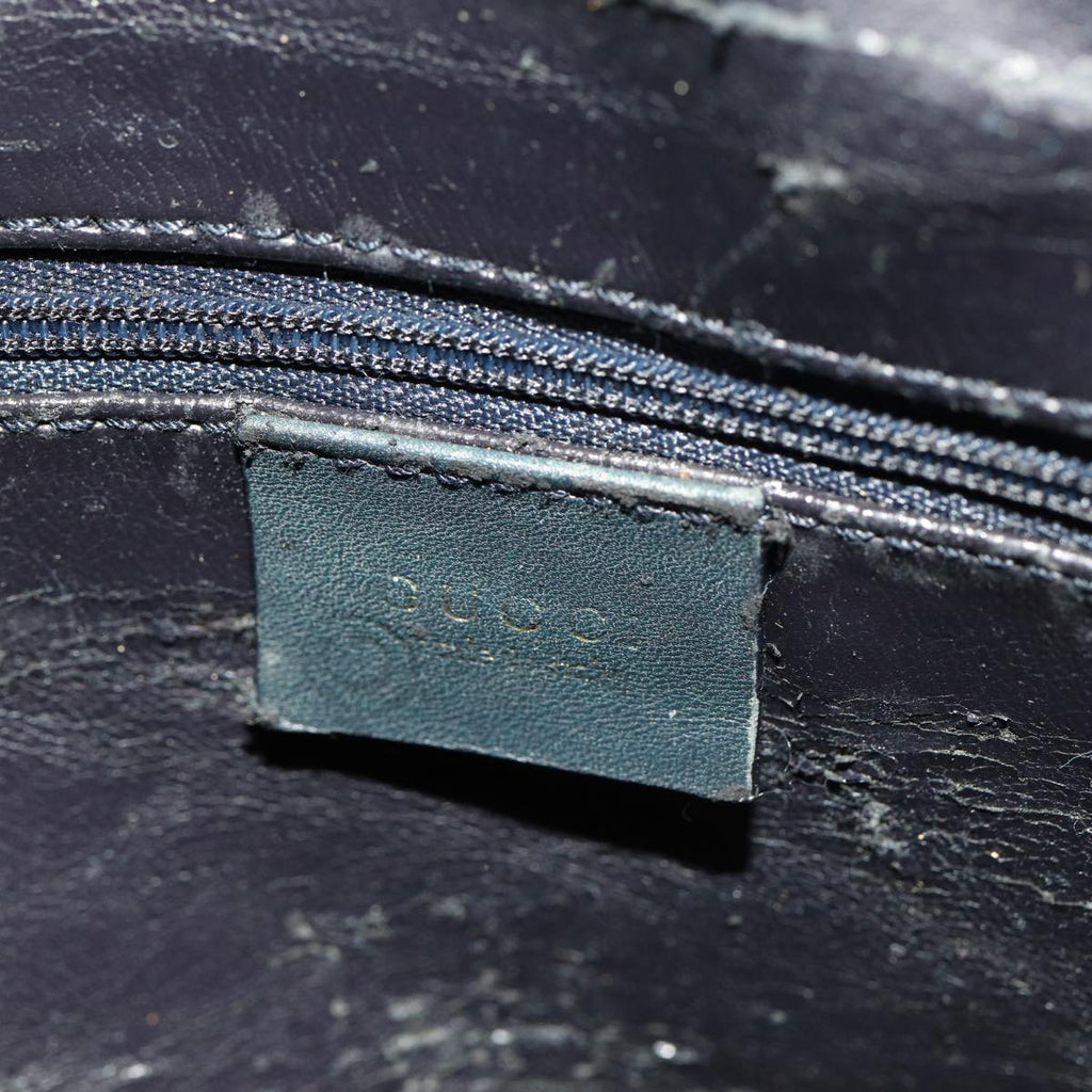 GUCCI Bamboo Hand Bag Leather Outlet 2way Navy 001 8638 79571