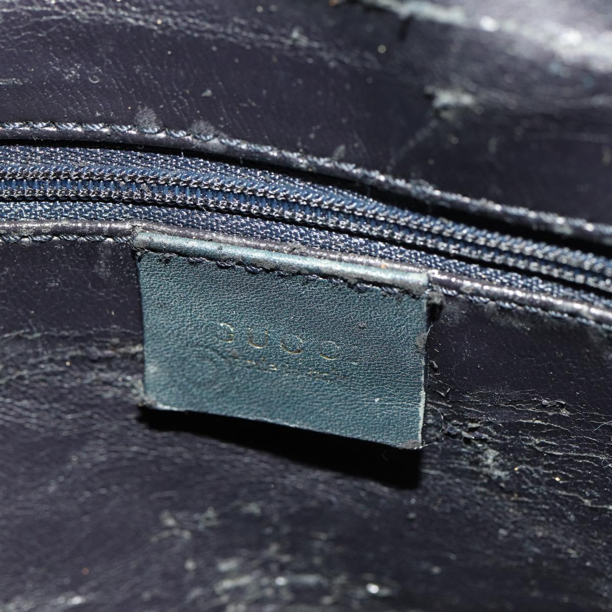 GUCCI Bamboo Hand Bag Leather Outlet 2way Navy 001 8638 79571