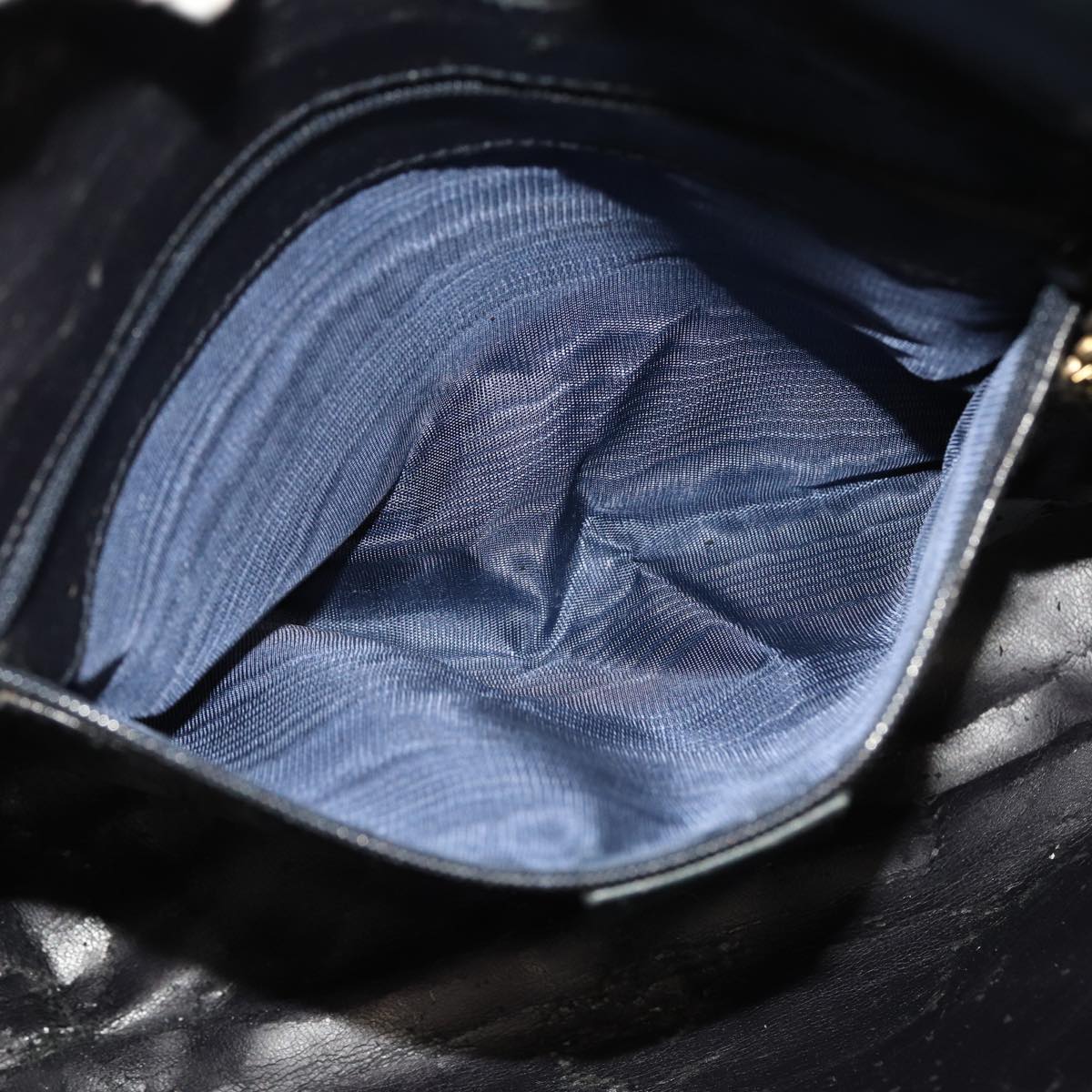 GUCCI Bamboo Hand Bag Leather Outlet 2way Navy 001 8638 79571