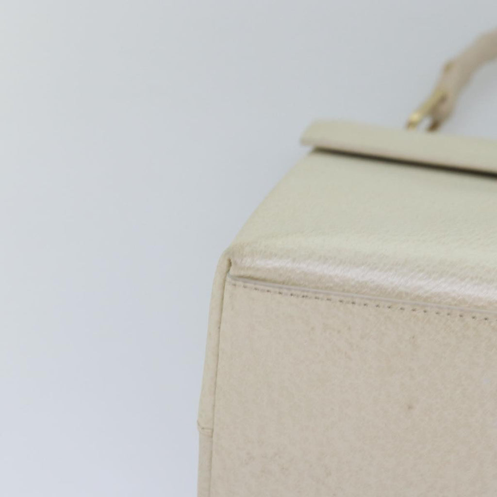 GUCCI Bamboo Hand Bag Leather White 79581