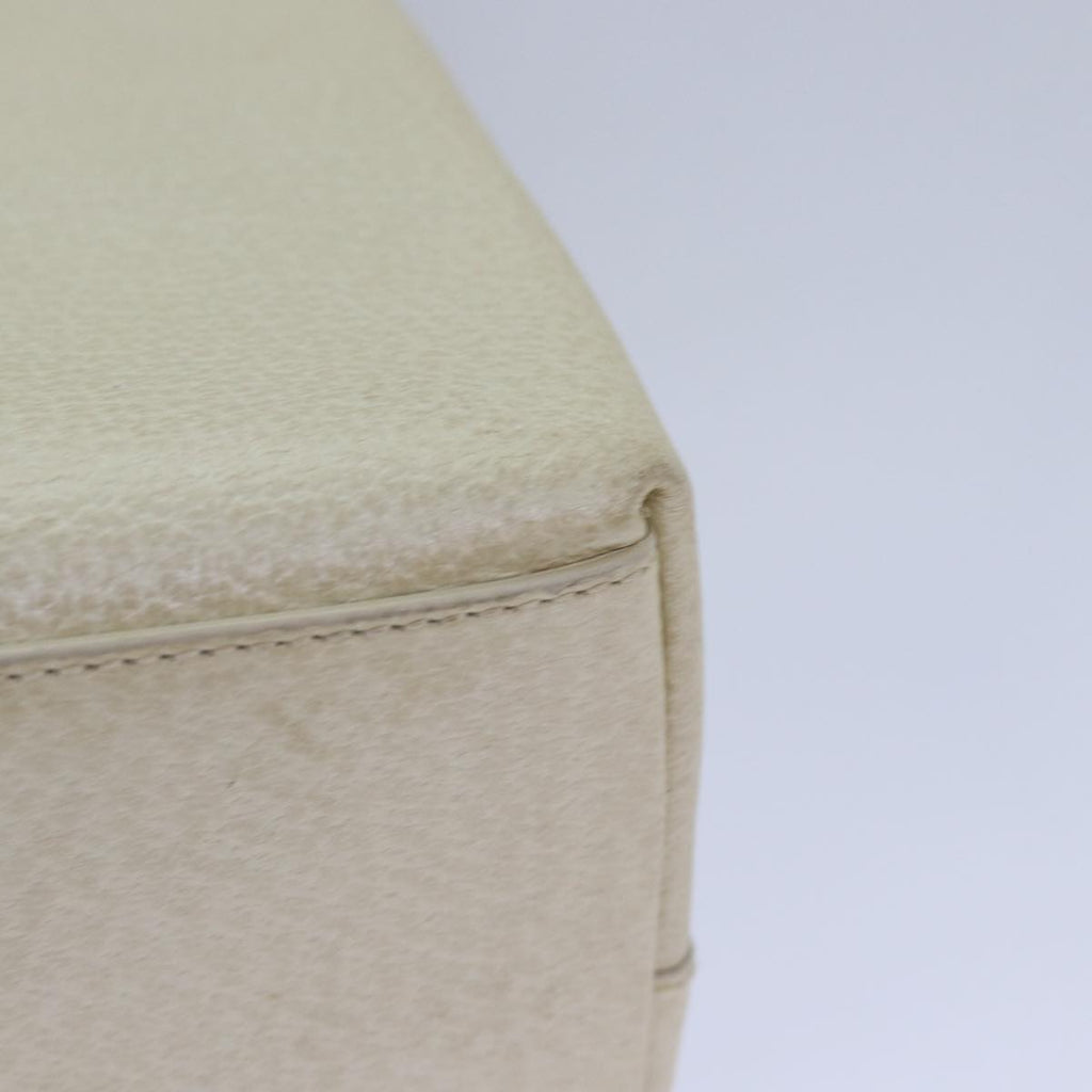 GUCCI Bamboo Hand Bag Leather White 79581