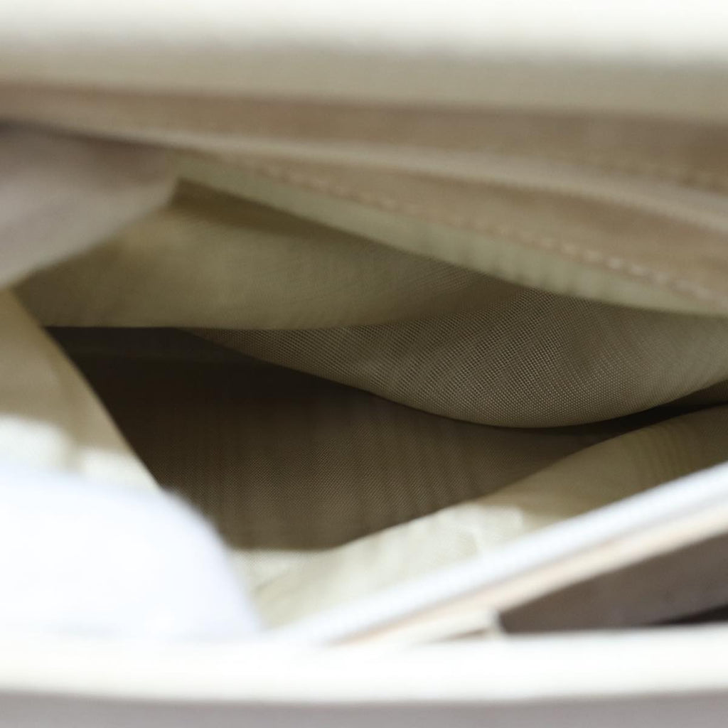 GUCCI Bamboo Hand Bag Leather White 79581