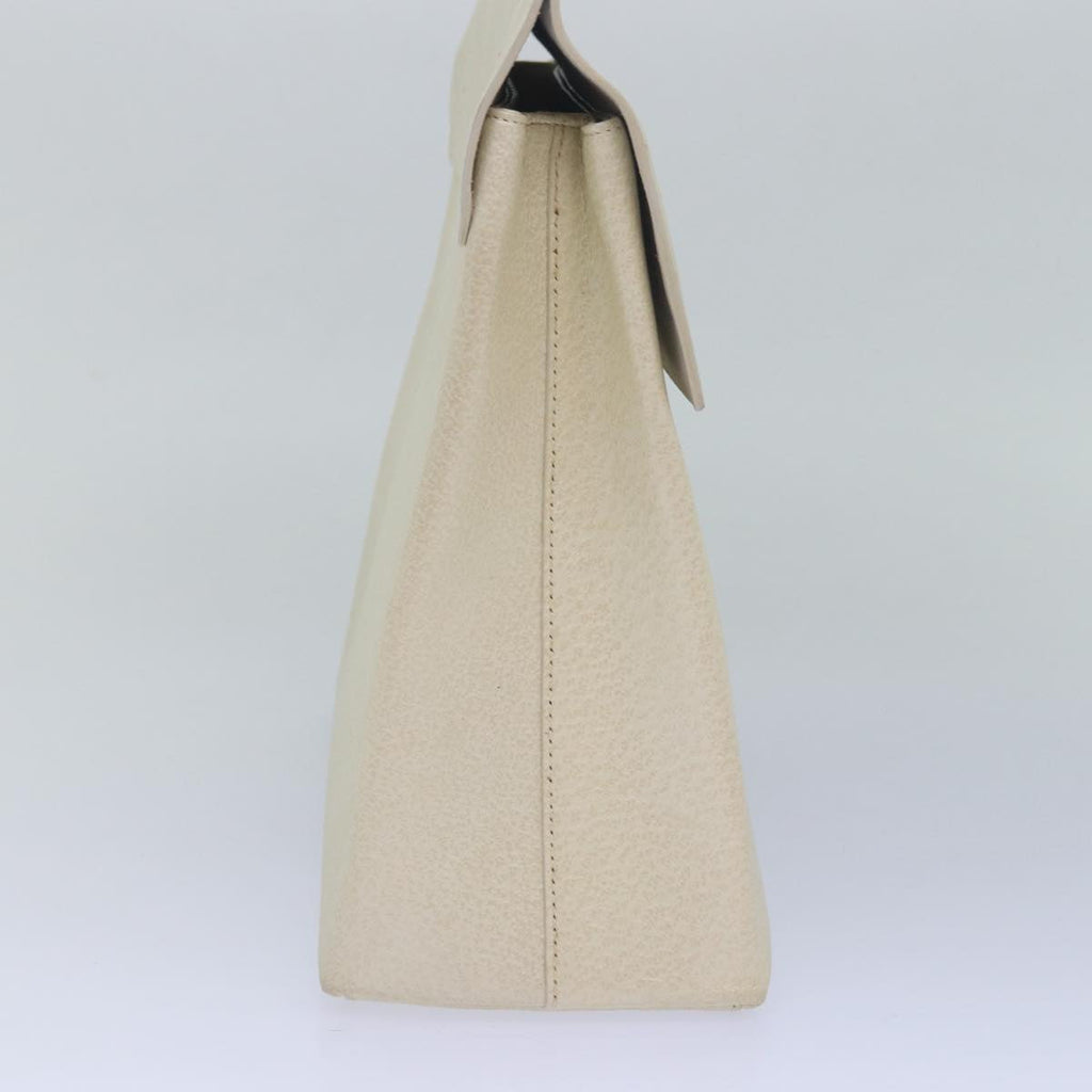 GUCCI Bamboo Hand Bag Leather White 79581