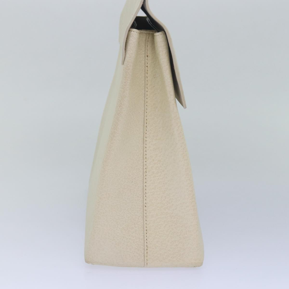 GUCCI Bamboo Hand Bag Leather White 79581