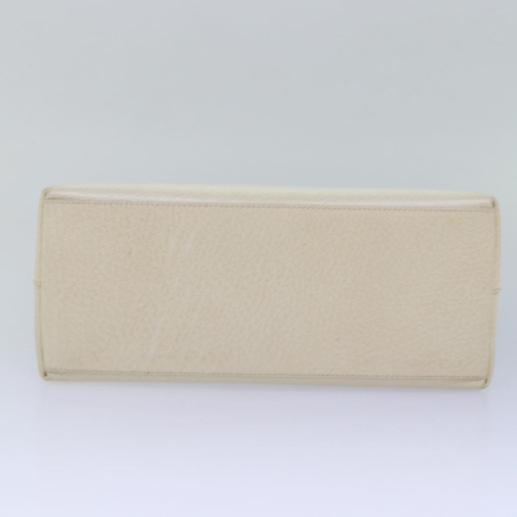 GUCCI Bamboo Hand Bag Leather White 79581