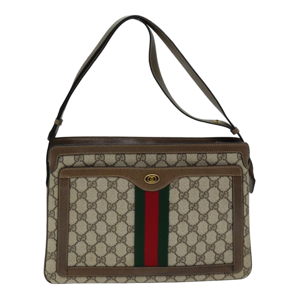 GUCCI GG Supreme Shoulder Bag PVC Leather Beige 14 02 013 79589