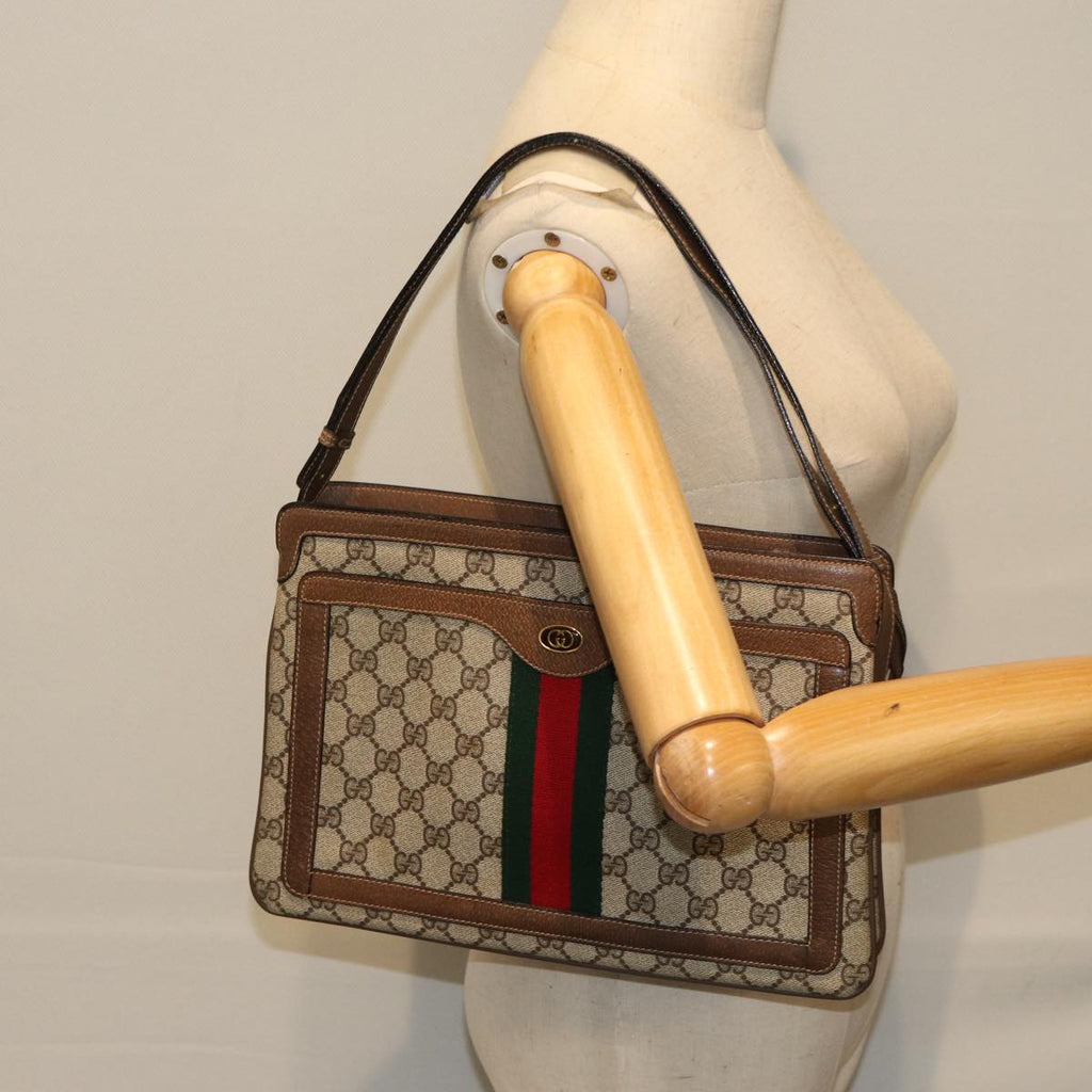 GUCCI GG Supreme Shoulder Bag PVC Leather Beige 14 02 013 79589