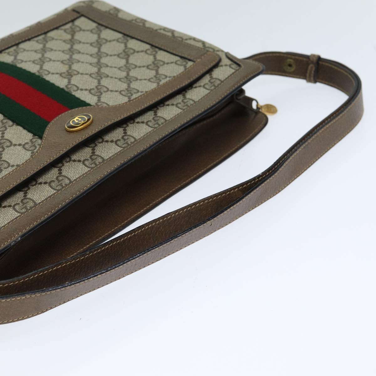 GUCCI GG Supreme Shoulder Bag PVC Leather Beige 14 02 013 79589