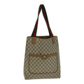 GUCCI GG Supreme Web Sherry Line Tote Bag PVC Leather Beige 39 02 003 79593