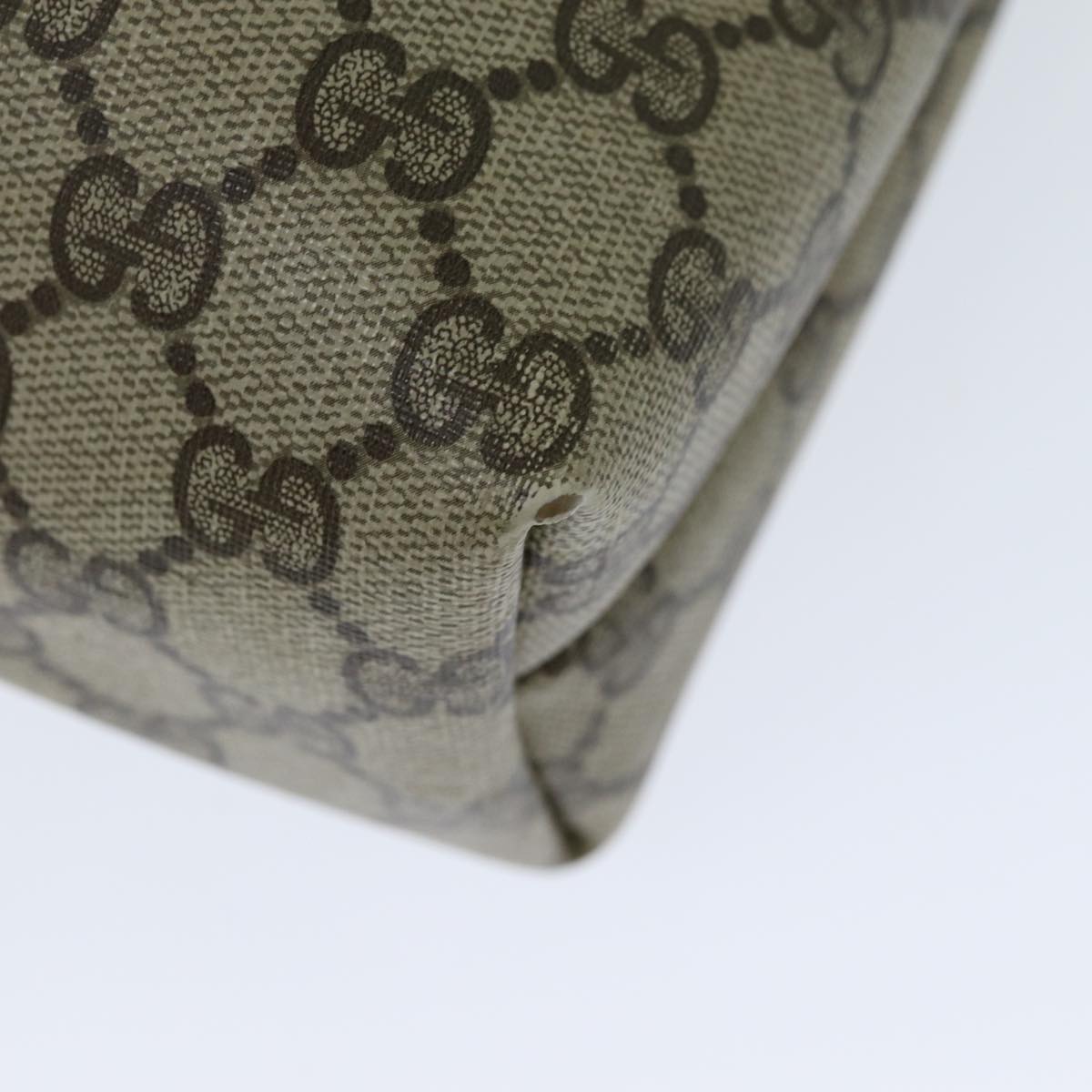 GUCCI GG Supreme Web Sherry Line Tote Bag PVC Leather Beige 39 02 003 79593