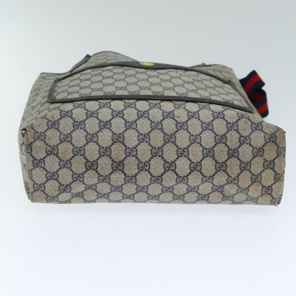 GUCCI GG Supreme Tote Bag PVC Leather Navy 79597