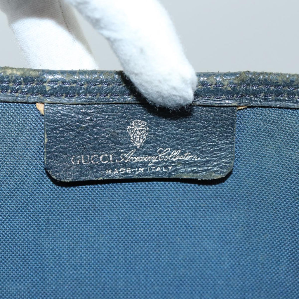 GUCCI GG Supreme Tote Bag PVC Leather Navy 79597
