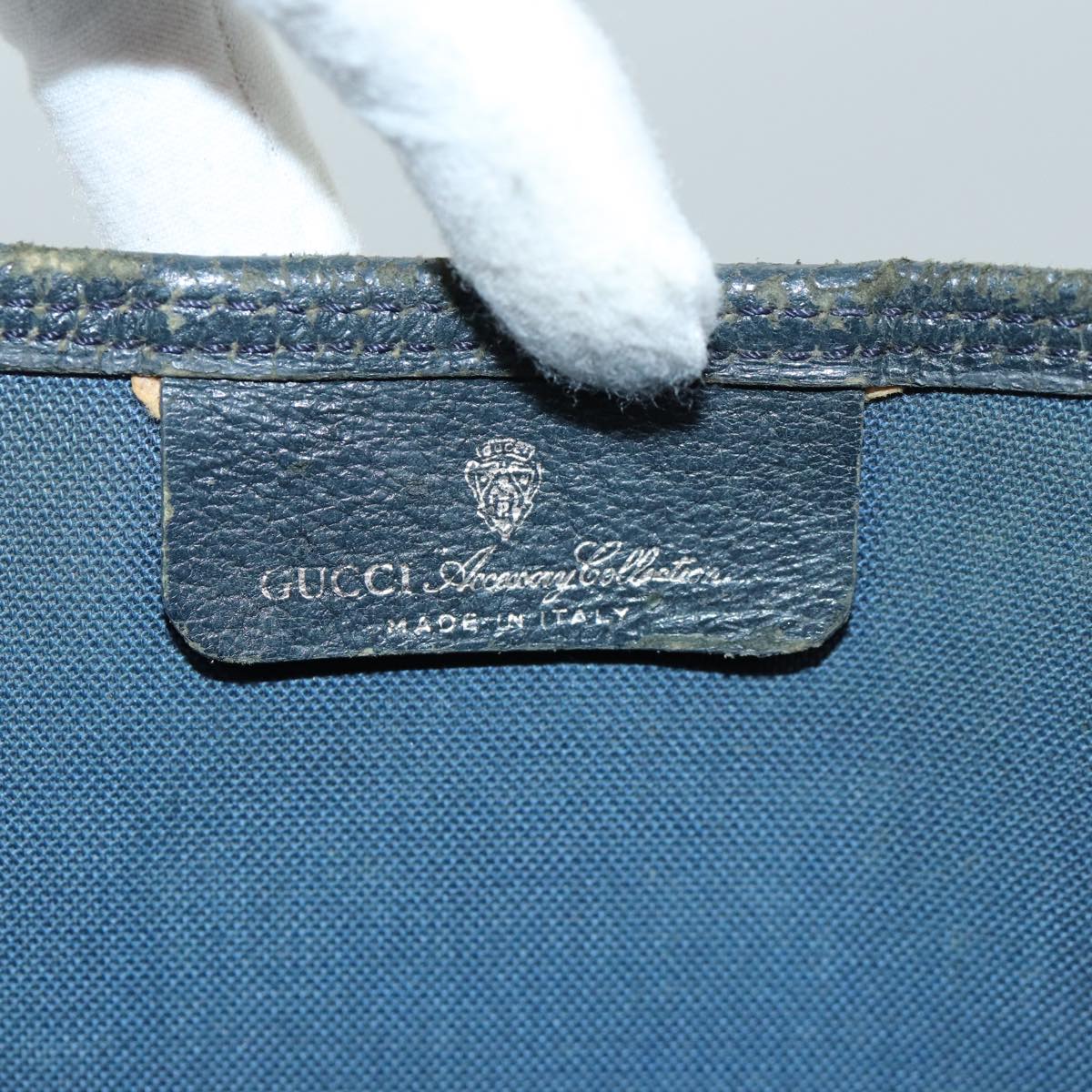 GUCCI GG Supreme Tote Bag PVC Leather Navy 79597