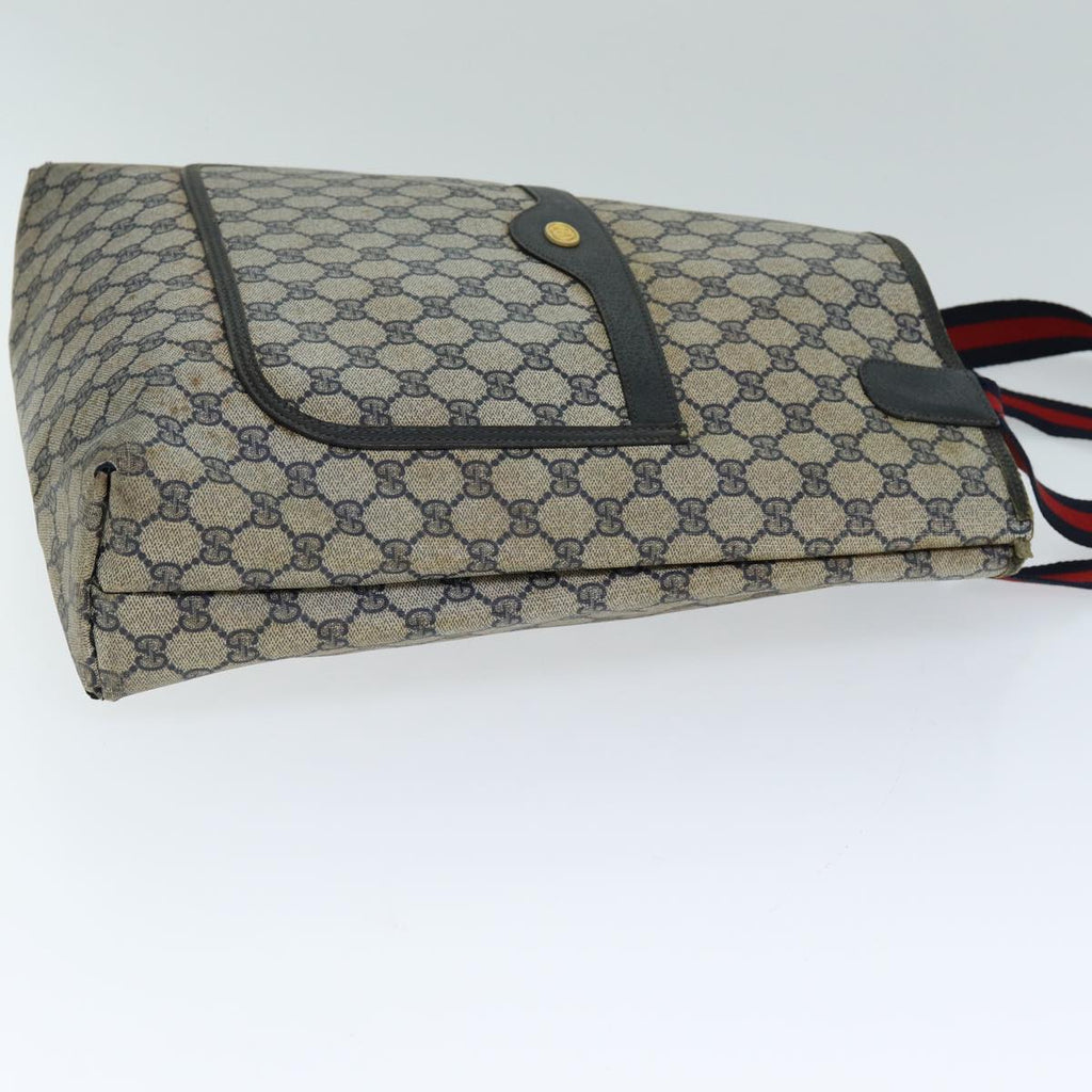 GUCCI GG Supreme Tote Bag PVC Leather Navy 79597