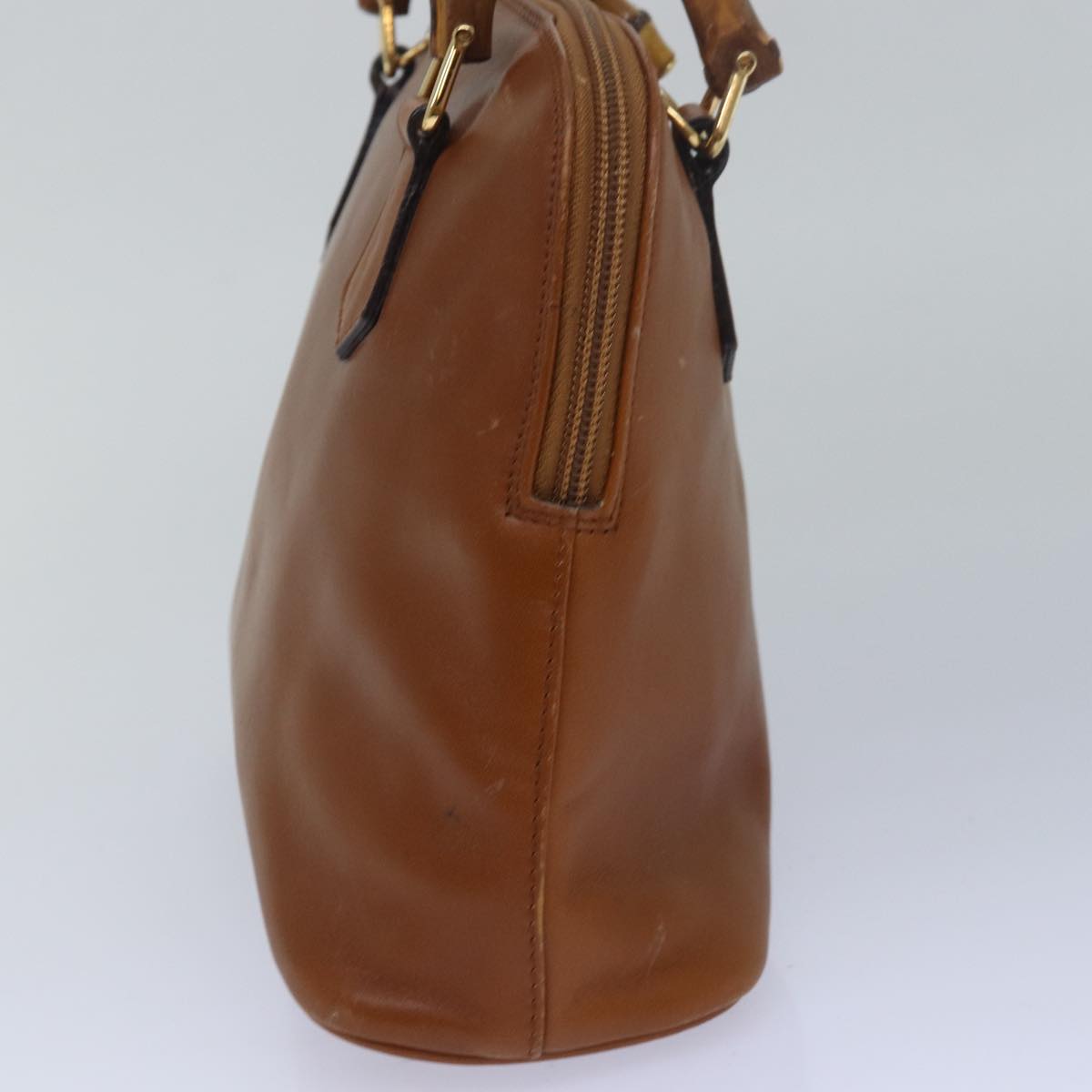 GUCCI Bamboo Hand Bag Leather Brown 000 1274 0290 79612