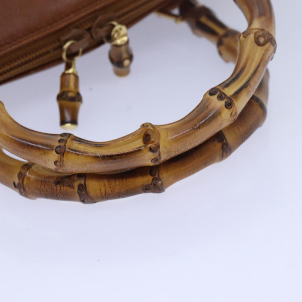 GUCCI Bamboo Hand Bag Leather Brown 000 1274 0290 79612