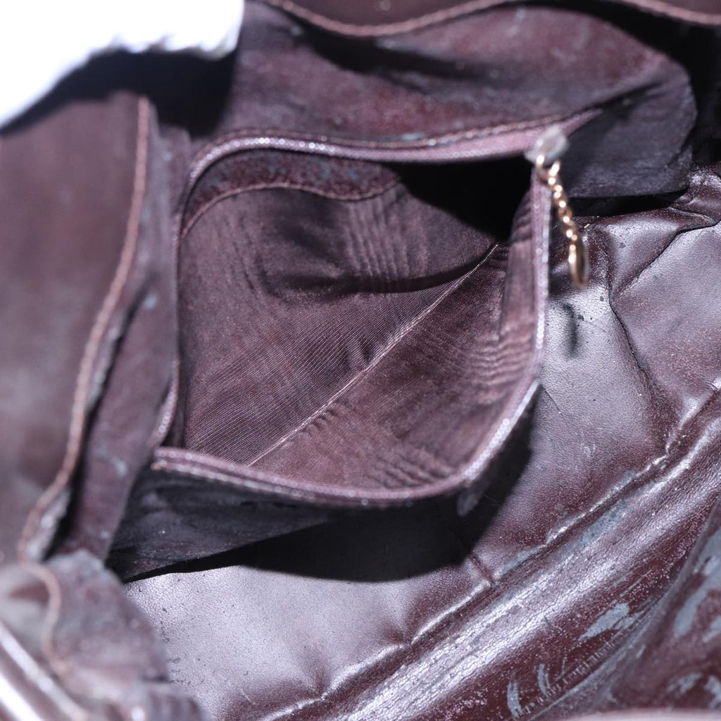 GUCCI Bamboo Hand Bag Leather 2way Brown 001 1705 1638 79613