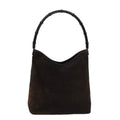 GUCCI Bamboo Shoulder Bag Suede Brown 79618
