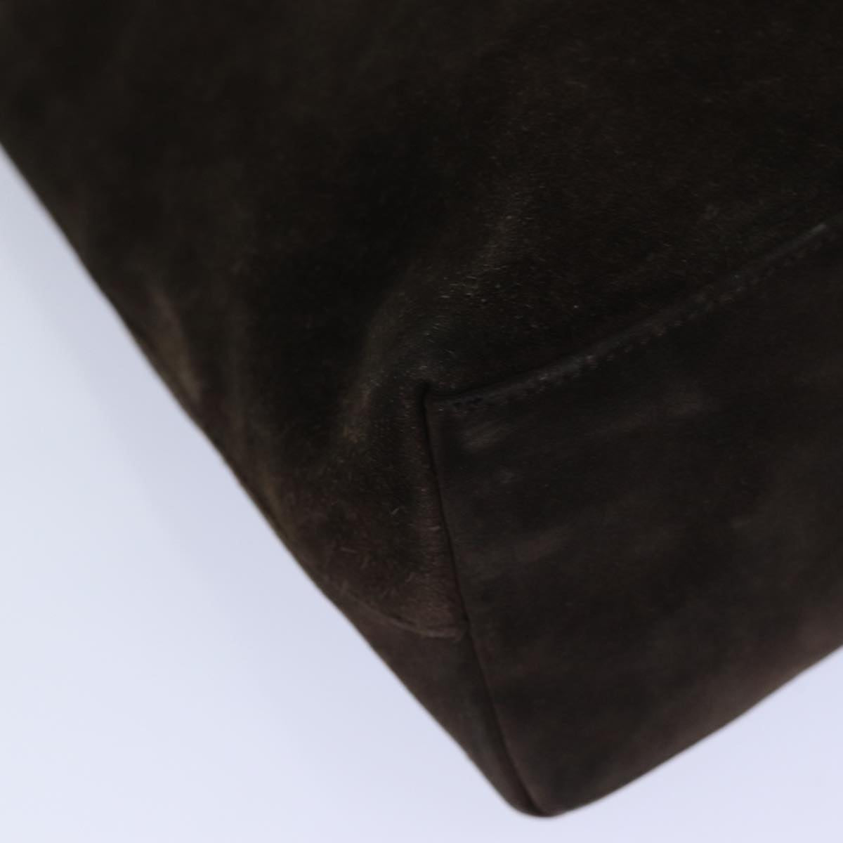 GUCCI Bamboo Shoulder Bag Suede Brown 79618