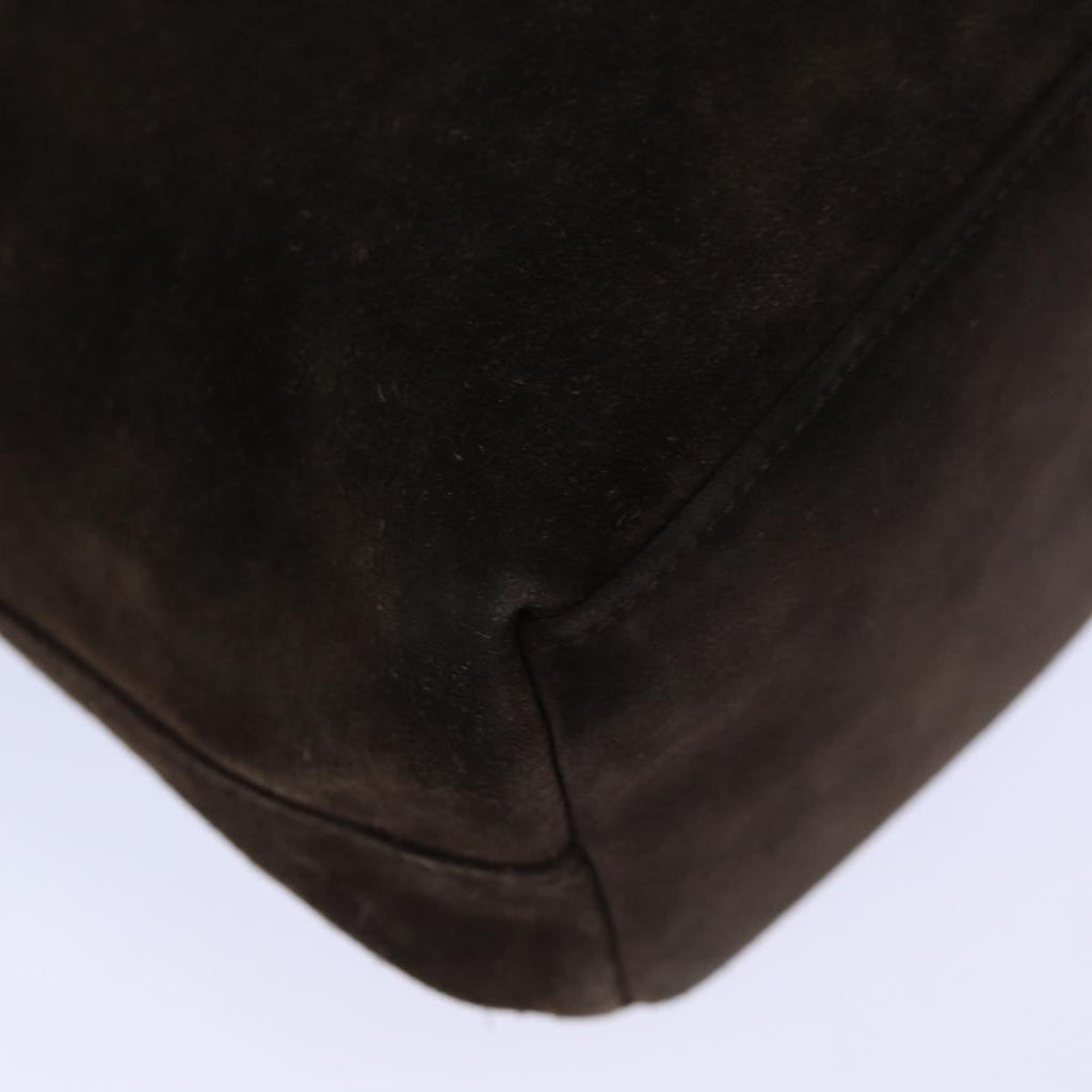 GUCCI Bamboo Shoulder Bag Suede Brown 79618