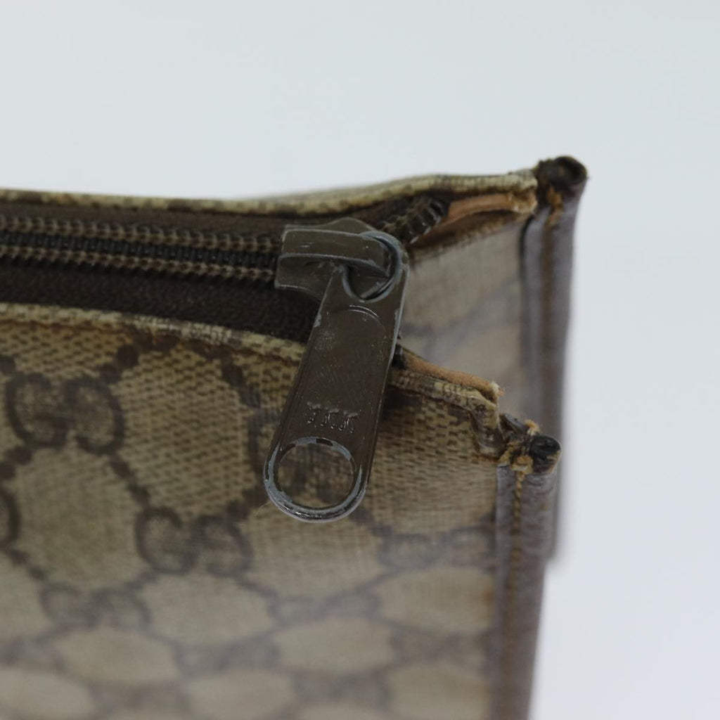 GUCCI GG Supreme Clutch Bag PVC Beige 97 01 029 79622