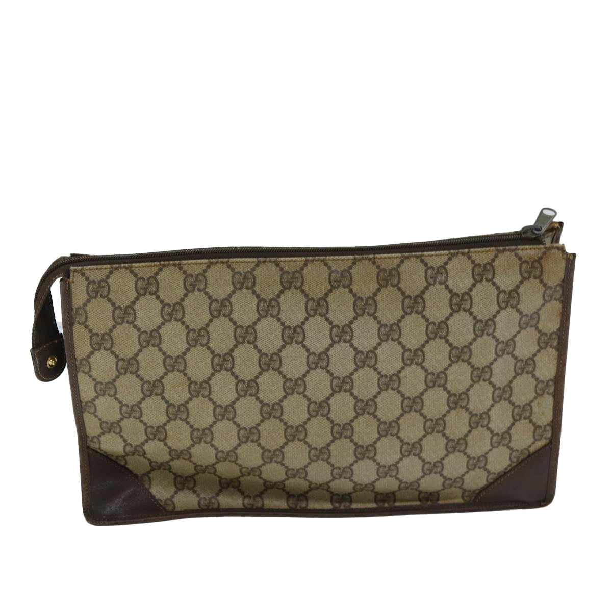 GUCCI GG Supreme Clutch Bag PVC Beige 97 01 029 79622