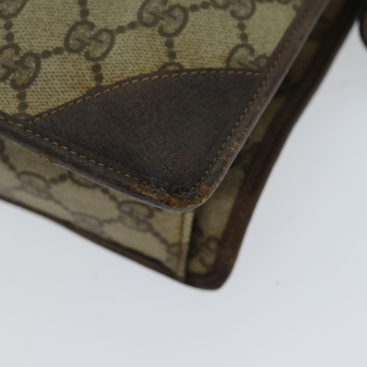 GUCCI GG Supreme Clutch Bag PVC Beige 97 01 029 79622