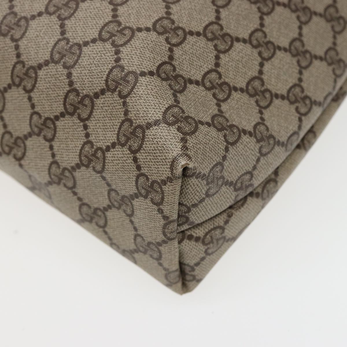 GUCCI GG Supreme Web Sherry Line Tote Bag PVC Beige Red 378 02 003 79623