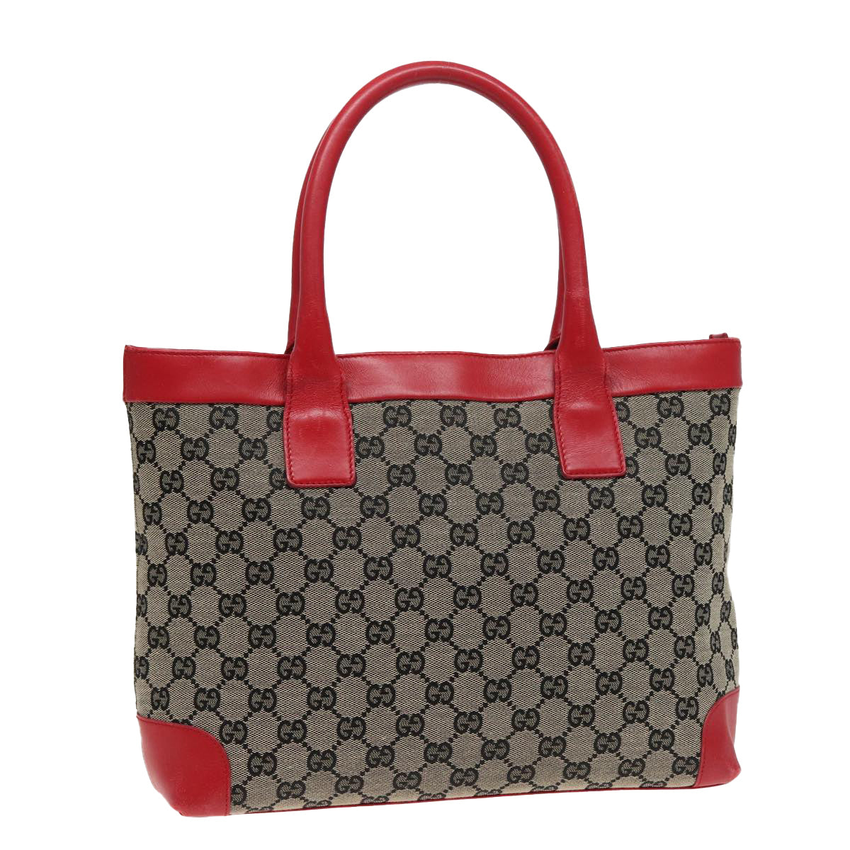 GUCCI GG Canvas Hand Bag Beige Red 002 1119 79632