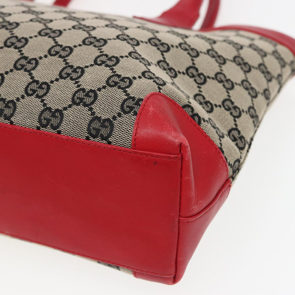 GUCCI GG Canvas Hand Bag Beige Red 002 1119 79632