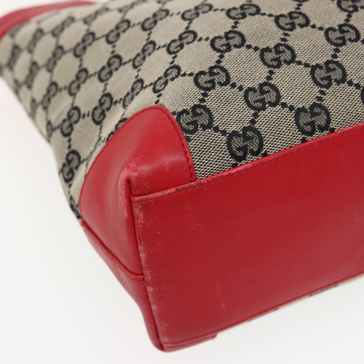 GUCCI GG Canvas Hand Bag Beige Red 002 1119 79632