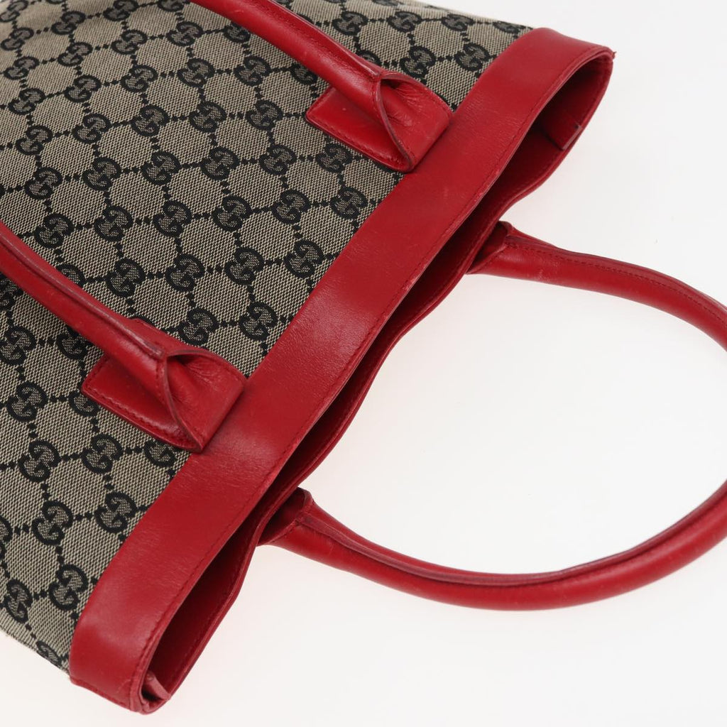 GUCCI GG Canvas Hand Bag Beige Red 002 1119 79632