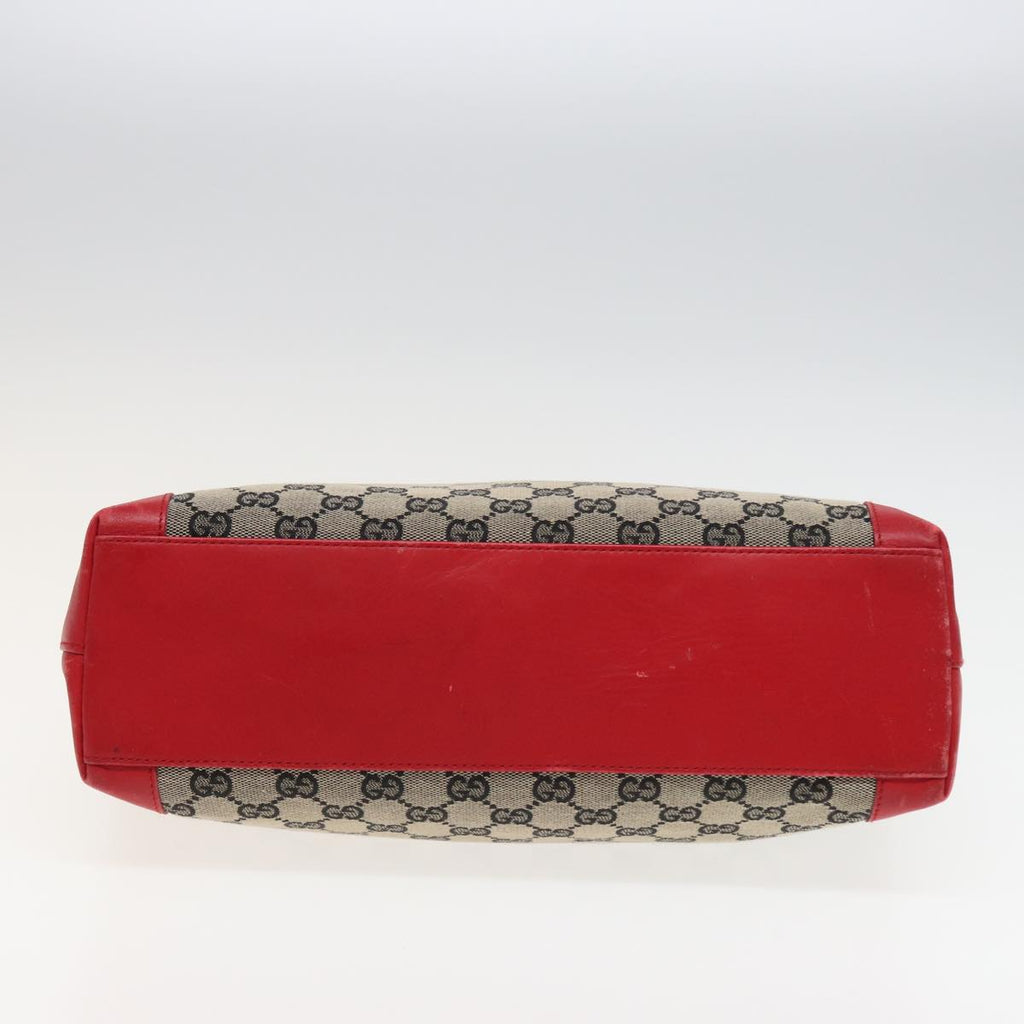 GUCCI GG Canvas Hand Bag Beige Red 002 1119 79632