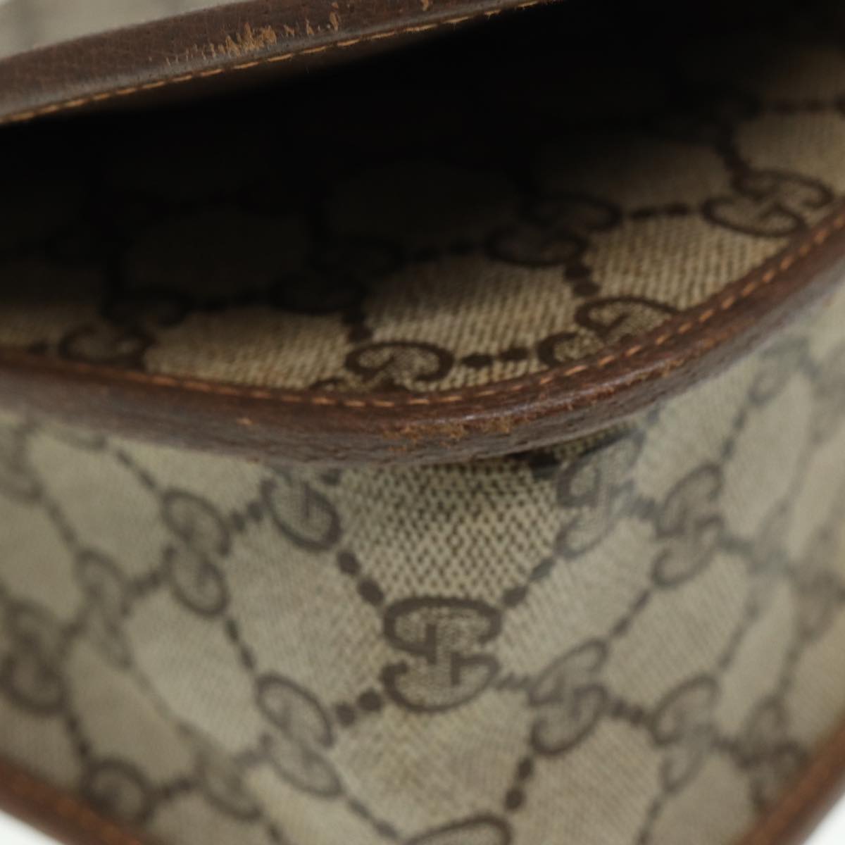 GUCCI GG Supreme Web Sherry Line Shoulder Bag PVC Beige 001 066 0551 79640