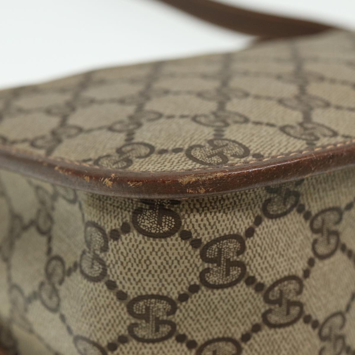 GUCCI GG Supreme Web Sherry Line Shoulder Bag PVC Beige 001 066 0551 79640